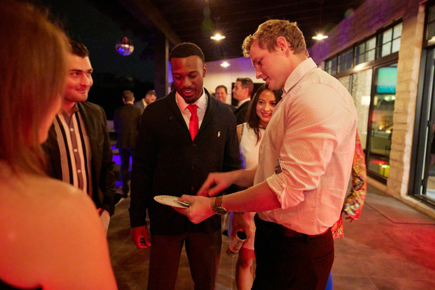 James Kenyon performing close-up magic in Houston